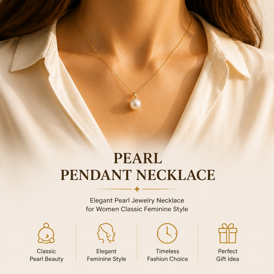 Pearl Pendant Necklace – Elegant Pearl Necklace for Women Classic Feminine Jewelry Gift With Timeless Style