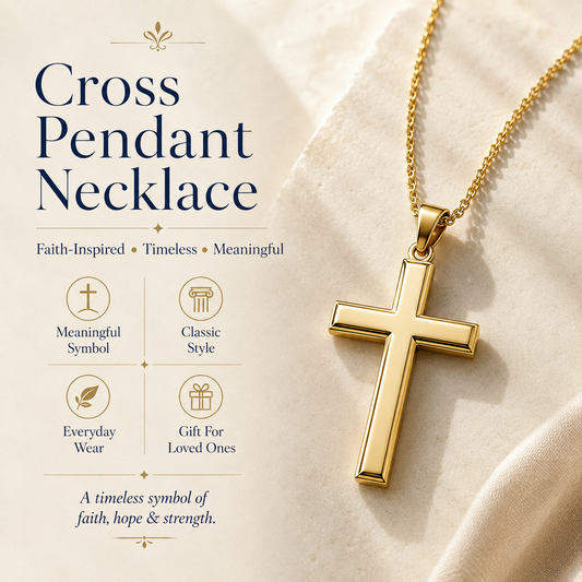 Cross Pendant Necklace – Elegant Faith-Inspired Necklace for Women & Men Meaningful Jewelry Gift