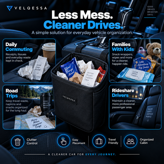Hanging Car Trash Bin – Compact Leak-Resistant Vehicle Garbage Bag for Seat Back, Console & Road Trips