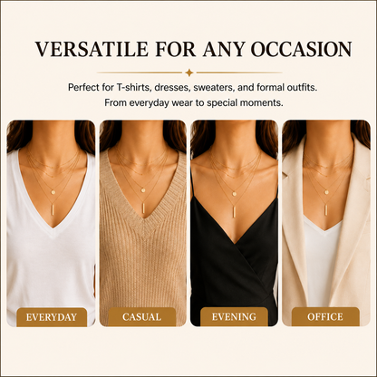 Layered Gold Chain Necklace – Elegant Multi Layer Necklace for Women Trendy Everyday Jewelry