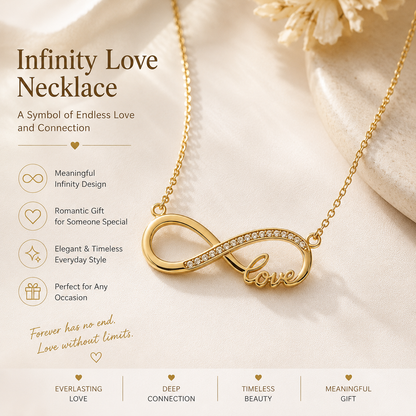 Infinity Love Necklace – Elegant Infinity Symbol Pendant Necklace for Women Romantic Meaningful Gift Jewelry