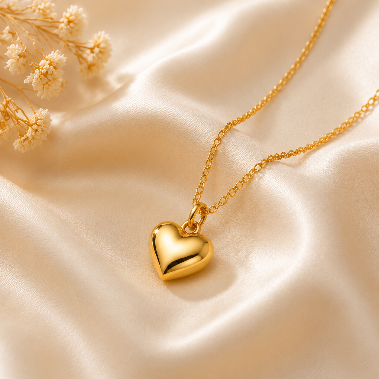 Heart Pendant Necklace – Romantic Gold Heart Necklace for Women Elegant Love-Inspired Jewelry Gift