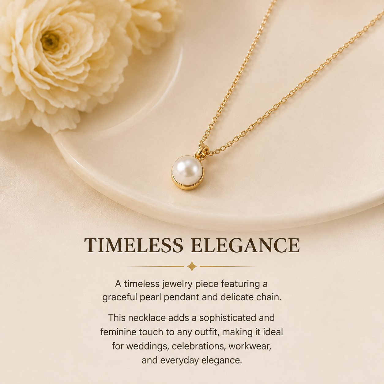 Pearl Pendant Necklace – Elegant Pearl Necklace for Women Classic Feminine Jewelry Gift With Timeless Style