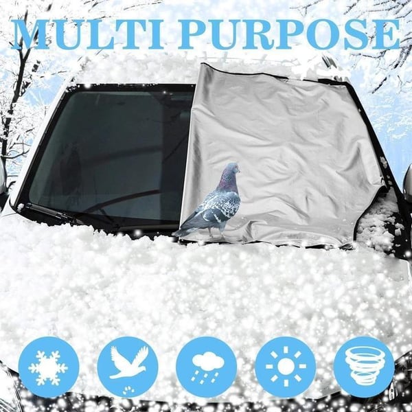 ❄️☀️ Windshield Anti-Snow & Anti-Frost Cover with Mirror Protection – Ready-to-Drive in Any Weather!