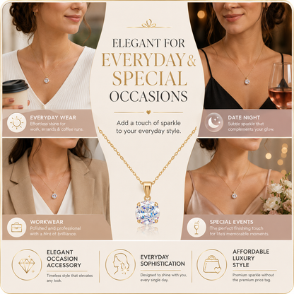 Sparkling Crystal Pendant Necklace Elegant Shimmer Necklace for Women – Luxury Inspired Crystal Jewelry