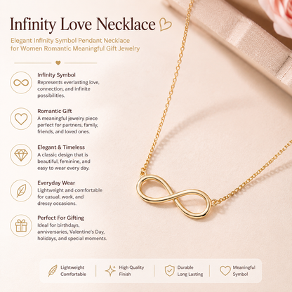Infinity Love Necklace – Elegant Infinity Symbol Pendant Necklace for Women Romantic Meaningful Gift Jewelry
