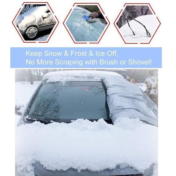 ❄️☀️ Windshield Anti-Snow & Anti-Frost Cover with Mirror Protection – Ready-to-Drive in Any Weather!