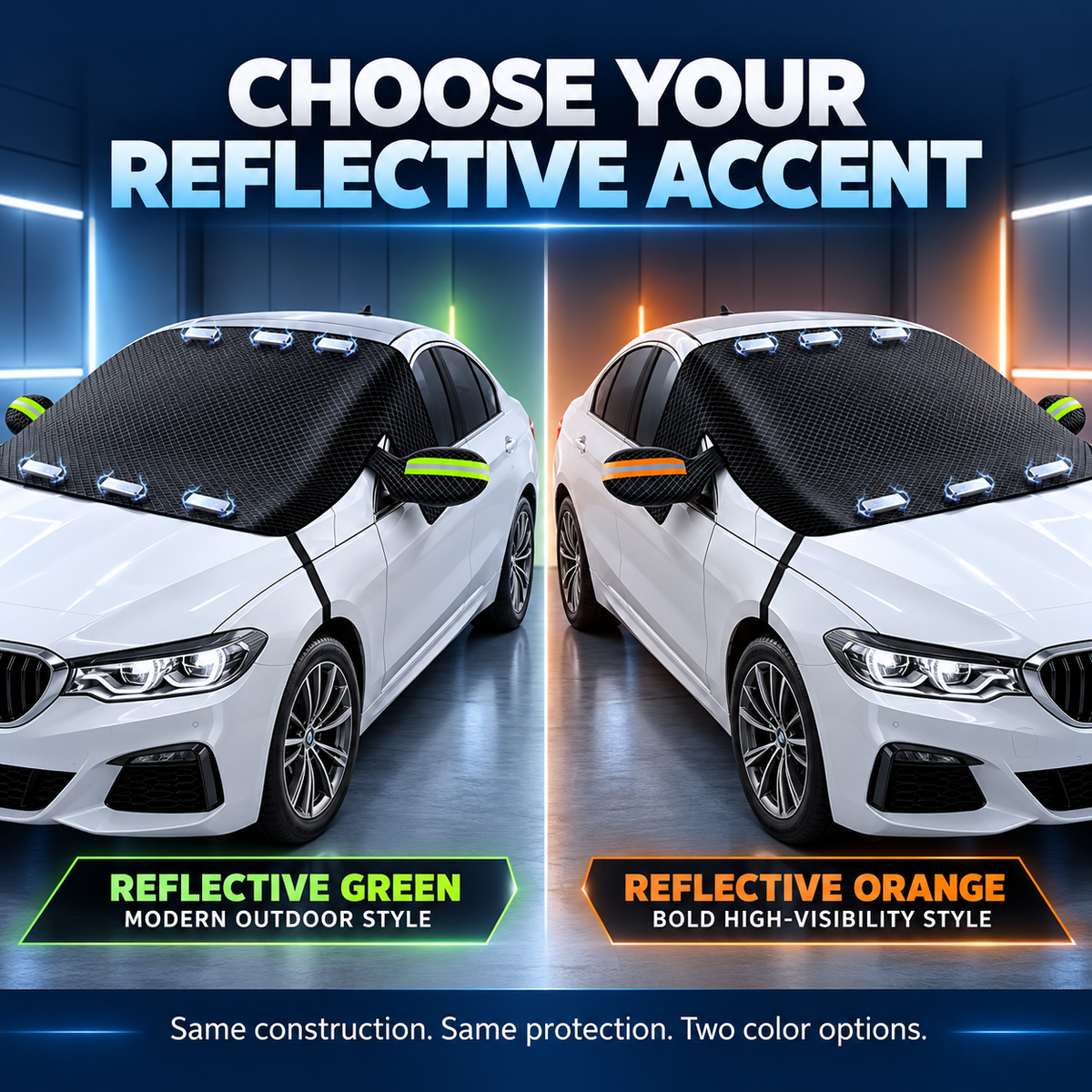 Car Windshield Protector Cover - Waterproof, All-Season Outdoor Wind Screen Shield for Most Vehicles (Snow, Ice, Frost, Dust, Rain Protection)