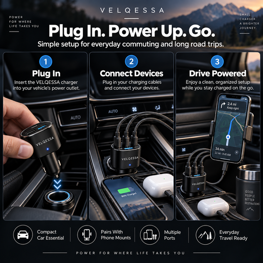 Multi-Port Car Charger – Fast Multi-Device Charging Adapter for Phones, Tablets & Road Trips