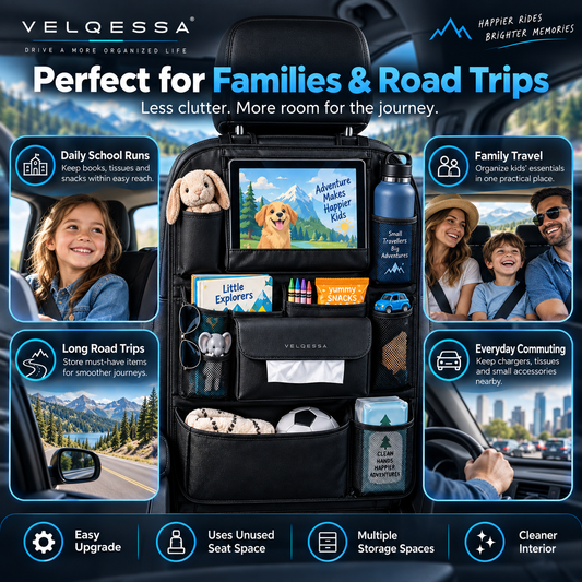 Car Backseat Organizer – Multi-Pocket Seat Storage Bag for Kids, Family Road Trips & Everyday Travel